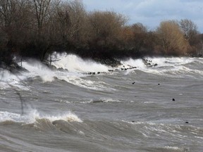 Waves hit the shore near Erie Shore Drive in Chatham-Kent in this file photo. Dan Janisse/Postmedia Network