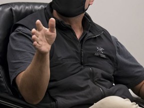 Coun. Matt Connell wore a mask throughout the entire council meeting last Tuesday. He was the only one and says he wears it to protect others. 
Brigette Moore