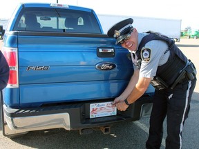Last year Wetaskiwin RCMP, City of Wetaskiwin Enforcement Services, and Wetaskiwin and area Victim Services were assisting the public in protecting their license plates by putting on anti-theft license plate screw. This summer, you can pick your own screw at the RCMP detachment Aug. 12.
Times file photo