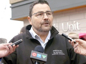 North Bay & District Labour Council president Henri Giroux will take part in a rally Friday outside Nipissing MPP Vic Fedeli's office to Restore All Rights of CUPE members
Nugget File Photo