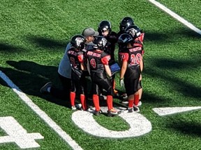 The Fort Saskatchewan Falcons football team played a modified scrimmage last week at Taurus Field. Photo Supplied.