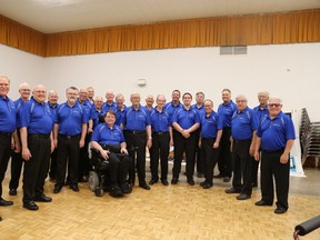 The Sarnia Bluewater Chordsmen, pictured in 2018. The all-male Barbershop Harmony Society chapter turns 75 Friday. (Submitted)