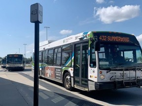 A Strathcona County Transit bus hit a cyclist  on Monday, Sept. 21 at 6:30 a.m. while the bus was en route in Edmonton to the University of Alberta.
Lindsay Morey/File