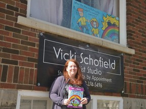 In time for the beginning of the new school year, Stratford author, illustrator and publisher Vicki Schofield released the fifth book in her Ben and Marty children’s series, Ben and Marty: Anti-Virus Heroes. (Galen Simmons/The Beacon Herald)