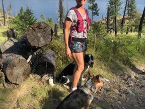 Amanda Kosmerly and her dogs enjoy an outing amid some stunning B.C. scenery.