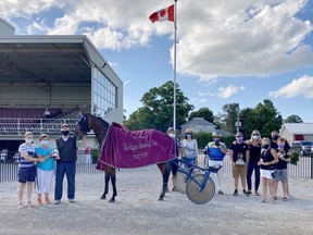 Vic Hayter Memorial Trot Winner's Circle with Hayter Family and Friends. Handout