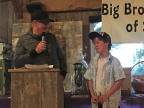 Big Brother Paul and Little Brother Damien spoke at the Harvesting Hope dinner at The Barn at the Exeter Golf Club in 2019. Handout