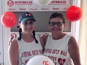 Photo suppliedLisa Houle and her mother Brenda Houle took part in the 2020 virtual five-kilometer Gutsy Walk this year and raised $1,000 to go towards awareness programs and support for people with Crohn’s disease and colitis.