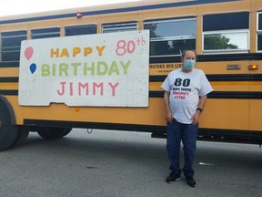 Chesley's Jim McDonald celebrated his 80th birthday on Aug. 31. The town helped McDonald celebrate the birthday with a parade. KEITH DEMPSEY