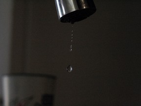 Water drips from a sink in Spruce Grove. Fluoride in the city's water and Stony Plain will remain absent until later in the fall after its removal for upgrades to the water treatment plant that supplies the Edmonton region was announced last year.