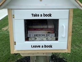 Christine Chessell’s neighbourhood library – a small box for people to take and drop off books they’ve enjoyed – can be found in front of her home in Thamesford. (Courtesy of Christine Chessell)