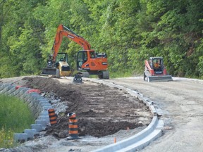 Work continues on Inglis Falls Road in Georgian Bluffs, which remains on schedule to reopen by the end of October.