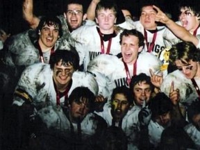 Lockerby Vikings players celebrate a 2005 city championship.