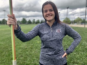 For now, Makayla Roy stands alone atop a pair of divisions in the national javelin rankings. Cory Smith/The Beacon Herald