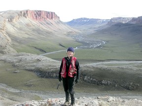 Dr. Elizabeth Turner, circa 2012, conducting geological fieldwork on northern Baffin Island.