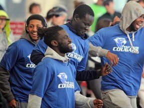 Members of the Sault College Cougars varsity men's basketball team warm up for last year's Terry Fox Run in Sault Ste. Marie. JEFFREY OUGLER/THE SAULT STAR/POSTMEDIA NETWORK