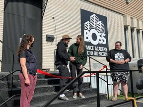 Bretton and Lyndsay Selent, owners of BOSS Dance Academy, held a ribbon cutting ceremony to mark the opening of their new studio at the old Centennial Hall in the north end. (supplied photo)