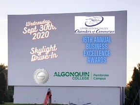 The Upper Ottawa Valley Chamber of Commerce will hold its Business Excellence Awards ceremony at the Skylight Drive-in Sept. 30