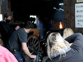 Crew shoot a scene in Wop May: The Untold Story Sunday in Stony Plain. A crew is working on a documentary short on the World War One hero from Edmonton and used the Stony Plain and Parkland Pioneer Museum as a backdrop.