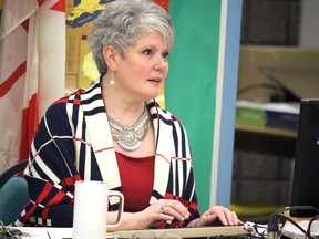 Director of education Rose Burton Spohn attends a meeting of Huron-Superior Catholic District School Board trustees on Wednesday, Sept. 16, 2020 in Sault Ste. Marie, Ont. (BRIAN KELLY/THE SAULT STAR/POSTMEDIA NETWORK)