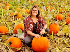 Jessica Durka, 39, of Renton, invites everyone to come to Waterford this weekend and get their pumpkins as part of an annual fundraiser for the Juravinski Cancer Centre in Hamilton. – Monte Sonnenberg