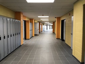 One of the classroom hallways  on the third floor of the Limestone District School Board newest school, Kingston School, on Kirkpatrick Street in Kingston, Ont. on Friday, September 18, 2020. (Julia McKay/The Whig-Standard/Postmedia Network)