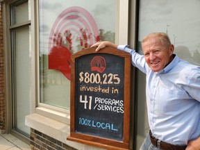 United Way Perth Huron fundraising campaign co-chair Martin Ritsma celebrates the more than $800,000 the local United Way distributed to organizations and individuals since April through its Urgent Needs Fund and other sources of government funding to help vulnerable people across both counties address the challenges of the ongoing COVID-19 pandemic. Submitted photo