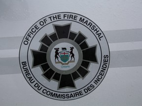 Ontario Fire Marshal symbol on side of truck