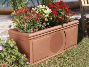Even gardens can get noisy. This model of rectangular (shown) and round speaker planters are designed to play stereo sound. Postmedia