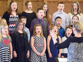 Members of the Shakespeare public school junior choir perform at the annual Kiwanis Festival of the Performing Arts in this Postmedia file photo.