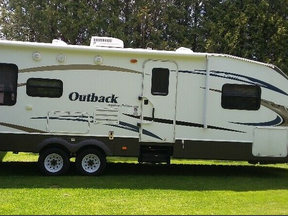 A 2009, 29-foot Outback Sydney Edition camping trailer was stolen from a McDowell Road West, North Walsingham, address at some point on Sept. 21. (OPP PHOTO)