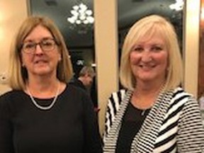 Dianne Bradley, the new president of the May Court Club of Chatham, left, is shown with past-president Kris Stevens. (Handout/Postmedia Network)