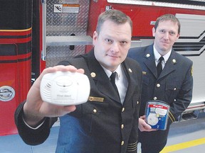 Sarnia Fire Chief Brian Arnold (left) has announced he will be leaving his position for a promotional opportunity in the City of Cambridge on Oct. 21. File photo/Postmedia Network