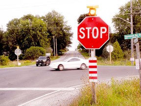 Due to traffic safety issues, Norfolk County has plans to convert the busy intersection of Cockshutt Road and Thompson Road East at Townsend Centre to a four-way stop with flashing beacons. The intersection is located east of Waterford. Monte Sonnenberg/Postmedia Network