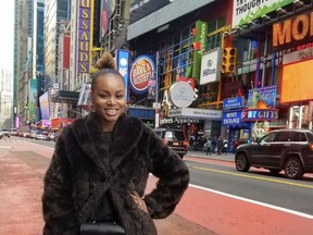 Fort Saskatchewan city councillor Jibs Abitoye was named one of the RBC Top 25 Canadian Immigrants 2020, pictured attending New York Fashion Week in February. Photo Supplied.