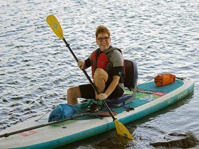 Leanne Reeb is a cancer survivor will be paddelboarding from Fort Edmonton to Fort Saskatchewan on Sept. 27 to raise money for ocular melanoma research. LARRY WONG/Postmedia