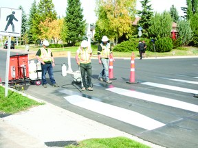 A new 3D crosswalk was installed near Ecole Beau Meadow School last week. (Alex Boates)