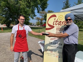 Nick Bertrand, 2020 Imperial United Way co-Chair and Manjit Singh of Sitara participate in the first of three grab and go lunches as part of the United Way Employee campaign at the Sarnia site. The Imperial Employee campaign is well underway including a mailing to the Imperial Annuitants who have donated in past years. United Way photo