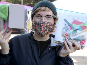 Katie Huckson, of Sault Ste. Marie Museum, holds material kits that city residents can use to help document their COVID-19 experiences on Wednesday, Sept. 23, 2020 in Sault Ste. Marie, Ont. (BRIAN KELLY/THE SAULT STAR/POSTMEDIA NETWORK)