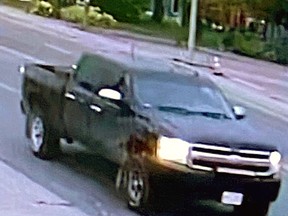 The pickup involved in a collision with a cyclist Friday in Sturgeon Falls was caught on camera.
OPP
