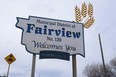 A MD of Fairview sign welcomes visitors coming west on Highway 2.