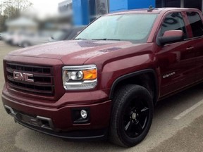 On September 21, 2020 at 7:49 a.m., the South Bruce Ontario Provincial Police (OPP) received a report of a stolen vehicle from a residence in the 1400 block of South Kinloss Avenue in Kinloss Township. Sometime between 10:00 p.m. on September 20, 2020 and 7:30 a.m. on September 21, 2020, a Red GMC Sierra pick-up truck licence #AK59525 was taken. The truck has the Elevation package, Black rims, Black GMC emblems and dual exhaust.