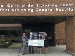 Caisse Alliance has donated $100,000 to the West Nipissing General Hospital for its CT scanner. Supplied photo