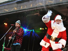 Santa Claus joined Sam Roberts Band on the CP Holiday Train behind the John D. Bradley Convention Centre in Chatham in November 2018. The Holiday Train won't run this year because of the COVID-19 pandemic. Tom Morrison/Chatham This Week