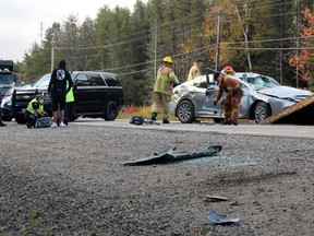 A driver has been charged with careless driving and failing to wear a seatbelt following a single-vehicle crash on Highway 11 near Cooks Mill Road Wednesday morning. Ontario Provincial Police said the driver lost control of his vehicle at about 9:40 a.m. He was alone in the vehicle and suffered minor injuries. The crash disrupted traffic on the highway for about an hour.
PJ Wilson/The Nugget