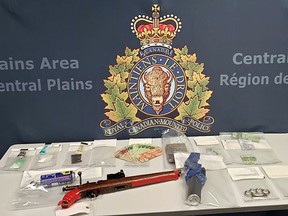 Items seized from a search warrant executed in Portage la Prairie. (supplied photo)