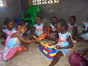 Children from the rural Malawi Karonga District play inside the nursery school supported by the Stratford charity, Change Her World. (Submitted photo)