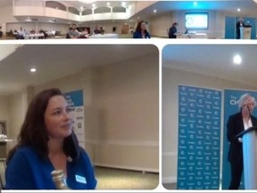 The Timmins Chamber of Commerce held the 71st-edition of its annual general meeting on Wednesday morning. A limited number of staff and Chamber members gathered at The Dante Club for the proceedings while the meeting was broadcast over the video conferencing app Zoom. 

Screenshot