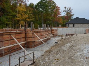 Homes under construction in Owen Sound on Saturday, September 26, 2020.