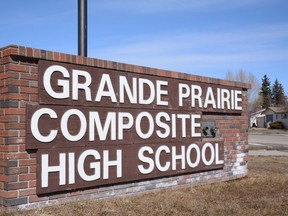 Grande Prairie Composite High School in Grande Prairie, Alta. on March 31, 2019.